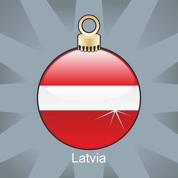 Latvia flag in bulb shape
