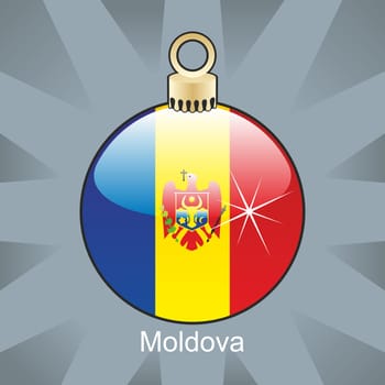 Moldova flag in bulb shape
