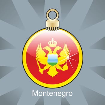 Montenegro flag in bulb shape