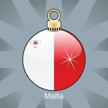 Malta flag in bulb shape