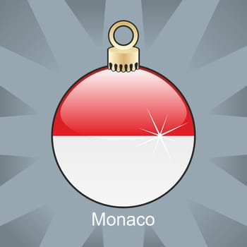 Monaco flag in bulb shape