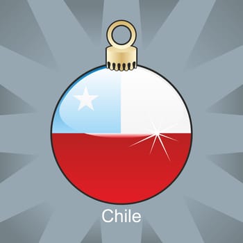 Chile flag in bulb shape