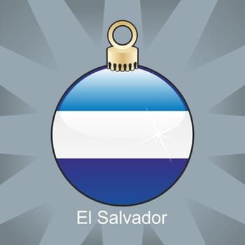 El Salvador flag in bulb shape