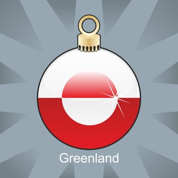 Greenland flag in bulb shape