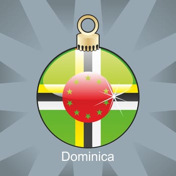 Dominica flag in bulb shape