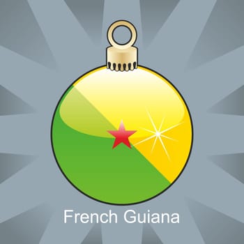 French Guiana flag in bulb shape
