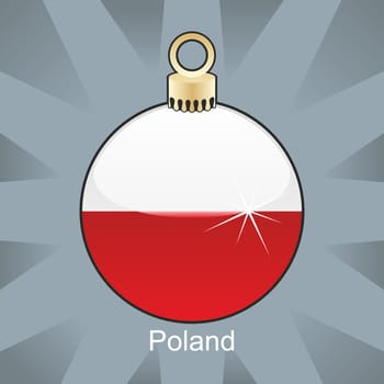 Poland flag in bulb shape