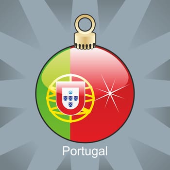 Portugal flag in bulb shape