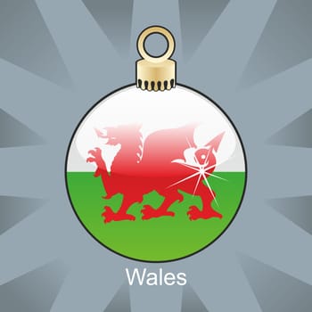 Wales flag in bulb shape