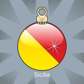 Sicilia flag in bulb shape