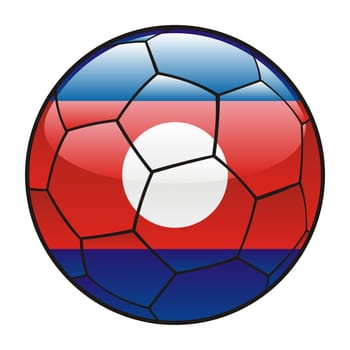 laos flag on soccer ball