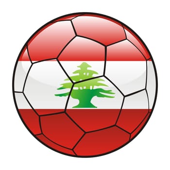 lebanon flag on soccer ball