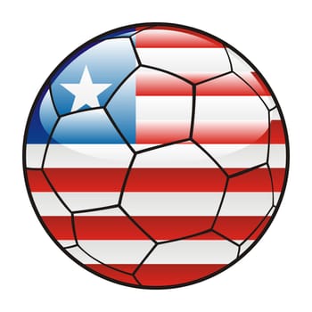liberia flag on soccer ball