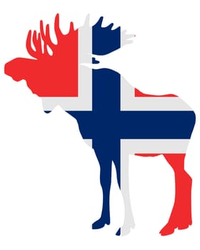 Moose in Norway flag