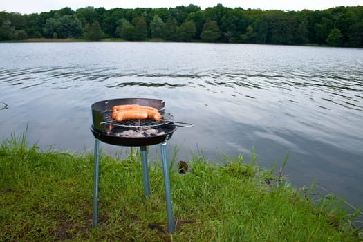 Grilling at summer weekend