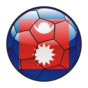 nepal flag on soccer ball