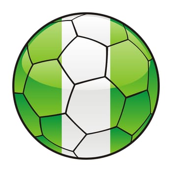 nigeria flag on soccer ball