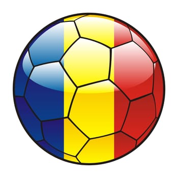 romania flag on soccer ball
