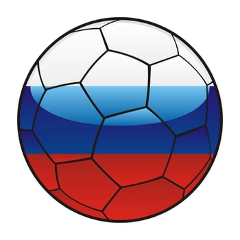 russia flag on soccer ball