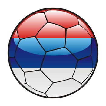 serbia flag on soccer ball
