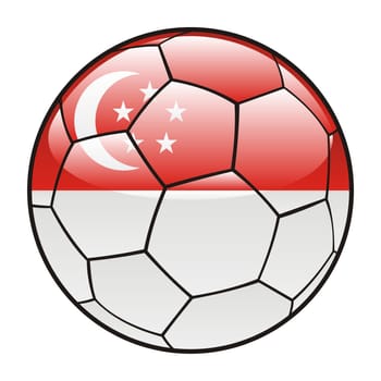 singapore flag on soccer ball