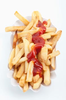 French fries with ketchup