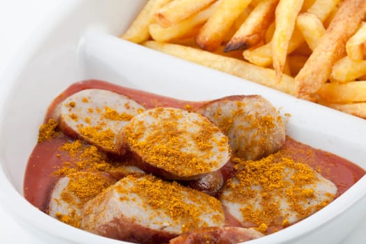 Currywurst with fries