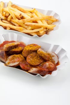 Currywurst with fries