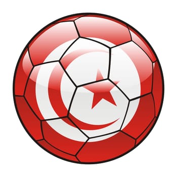 tunisia flag on soccer ball