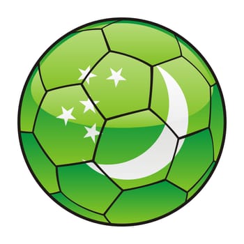 turkmenistan flag on soccer ball