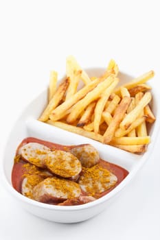 Currywurst with fries