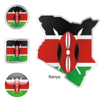 kenya map and internet buttons