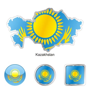 kazakhstan map and internet buttons
