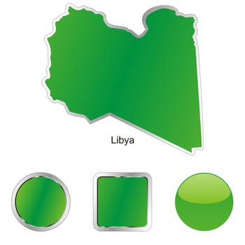 libya map and internet buttons