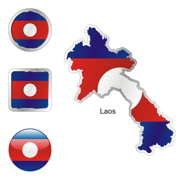laos map and internet buttons