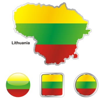 lithuania map and internet buttons