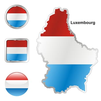 luxembourg map and internet buttons