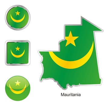 mauritania map and internet buttons