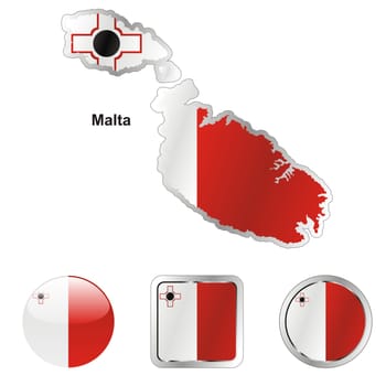 malta map and internet buttons