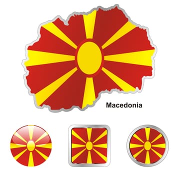 macedonia map and internet buttons