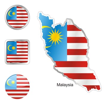 malaysia map and internet buttons