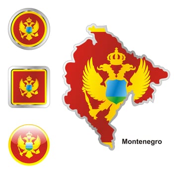 montenegro map and internet buttons