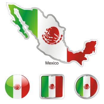 mexico map and internet buttons