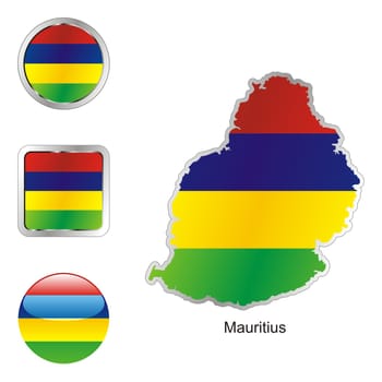 mauritius map and internet buttons