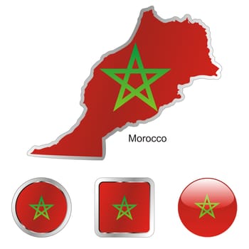 morocco map and internet buttons
