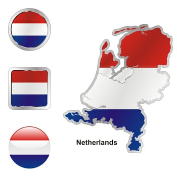 netherlands map and internet buttons