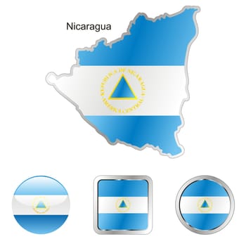 nicaragua map and internet buttons