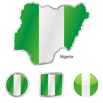 nigeria map and internet buttons