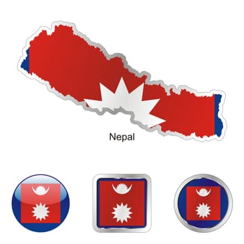 nepal map and internet buttons
