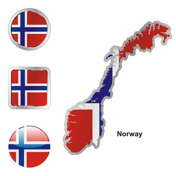 norway map and internet buttons